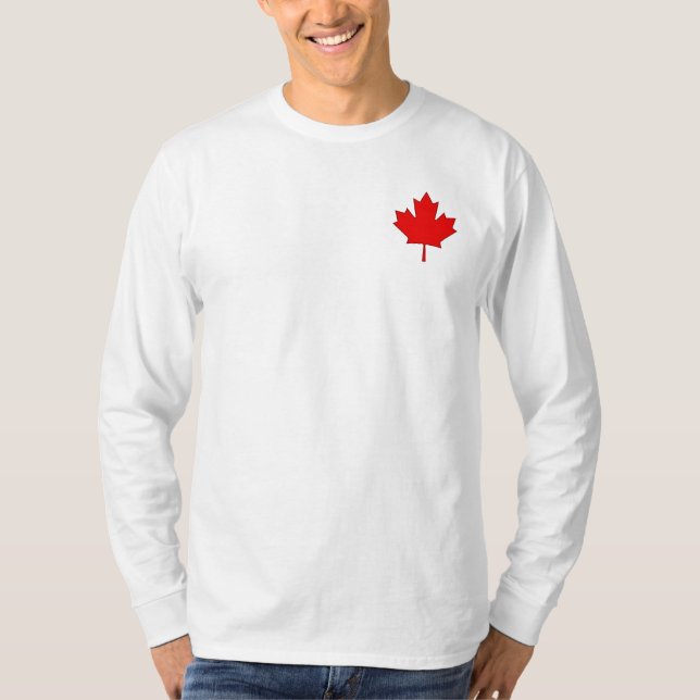 Canada Maple Leaf Mens Long Sleeve Shirt (Front)