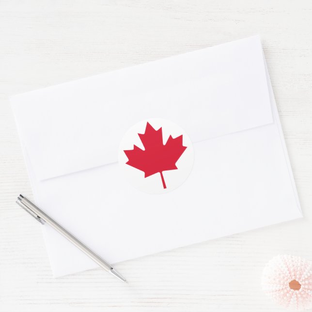 Canada Maple Leaf  Patriotic Free Not For Sale Classic Round Sticker (Envelope)