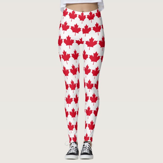 Canada Maple Leaf  Patriotic Free Not For Sale Leggings (Front)