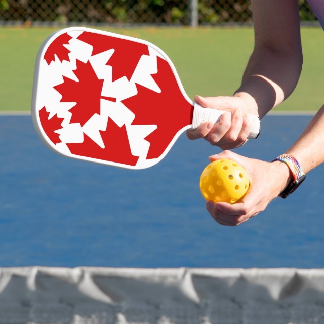 Canada Maple Leaf Pattern Pickleball Paddle (Insitu)