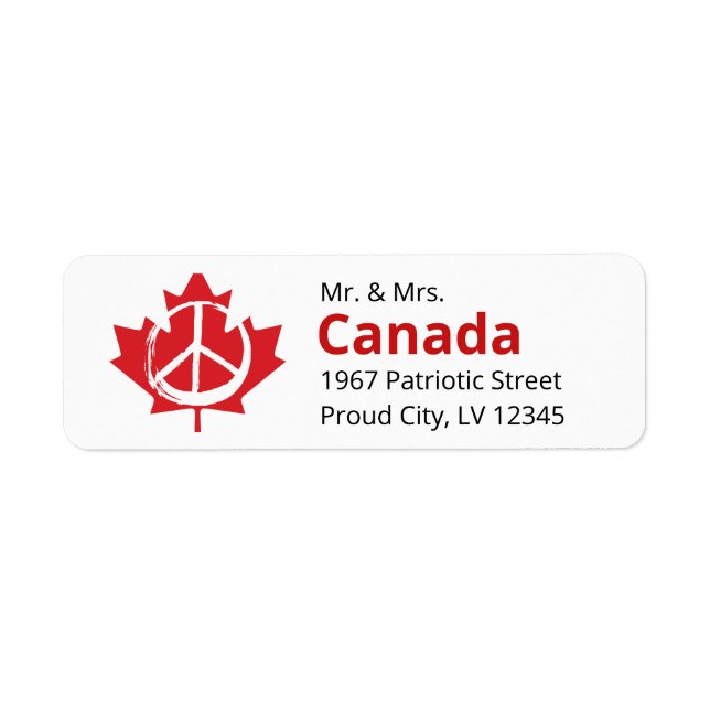 Canada Maple Leaf Peace Symbol Freedom Patriotic (Front)