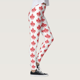 Canada Maple Leaf Peace Symbol Patriotic Free      Leggings