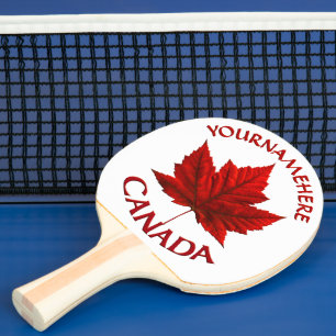 Canada Maple Leaf Ping Pong Paddles Personalized