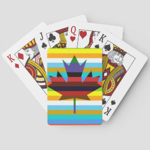 Canada Maple Leaf Pop Art Playing Cards