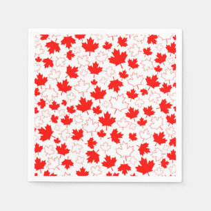 Canada Maple Leaf Red White Random Pattern Napkin