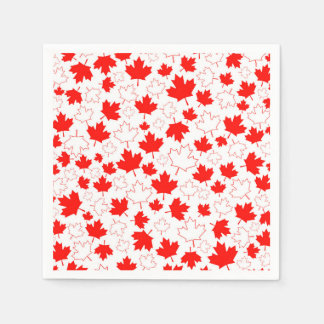 Canada Maple Leaf Red White Random Pattern Napkin