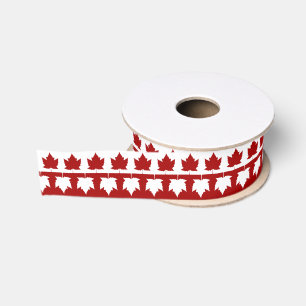 Canada Maple Leaf Ribbon Custom Canada Ribbon Grosgrain Ribbon