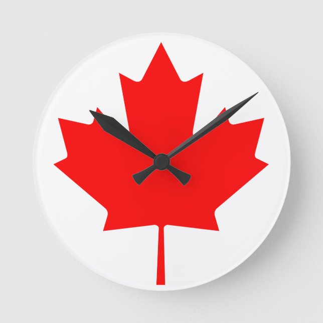 Canada Maple Leaf Round Clock (Front)