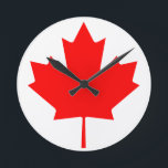 Canada Maple Leaf Round Clock<br><div class="desc">Canada Maple Leaf Round Clock</div>