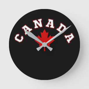 Canada maple leaf  round clock