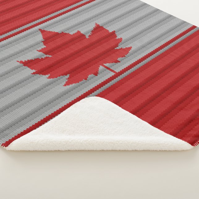 Canada Maple Leaf Throw Blanket Knit Print (3/4)