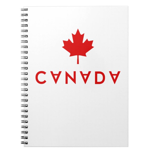 Canada Maple Leaf Upside-Down Lettering Colour Notebook (Front)