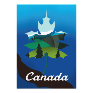 Canada maple leaf vintage style travel poster