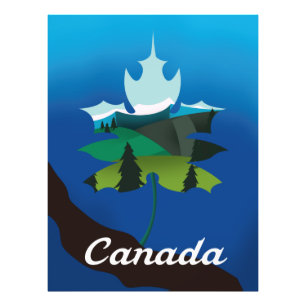 Canada maple leaf vintage style travel poster