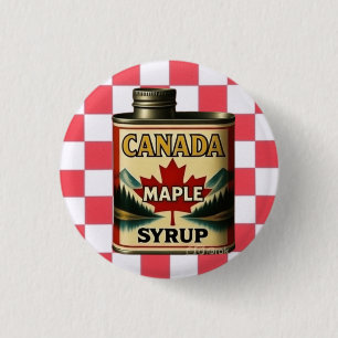 CANADA MAPLE SYRUP 1 INCH ROUND BUTTON