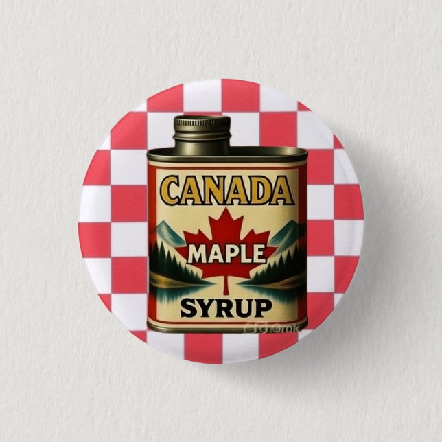CANADA MAPLE SYRUP 1 INCH ROUND BUTTON (Front)