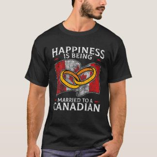 Canada Marriage Canadian Married Flag Wedded Cultu T-Shirt