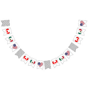Canada Mexico USA hosting Football Tournament 2026 Bunting Flags