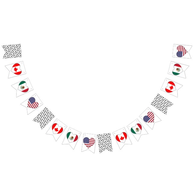 Canada Mexico USA hosting Football Tournament 2026 Bunting Flags (All)