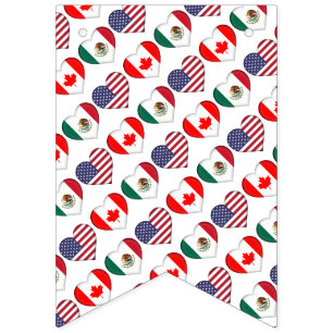 Canada Mexico USA hosting Football Tournament 2026 Bunting Flags
