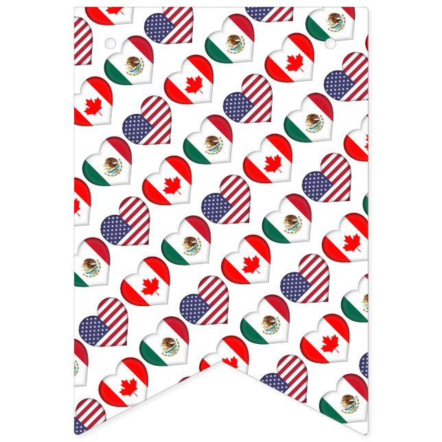 Canada Mexico USA hosting Football Tournament 2026 Bunting Flags (First Flag)