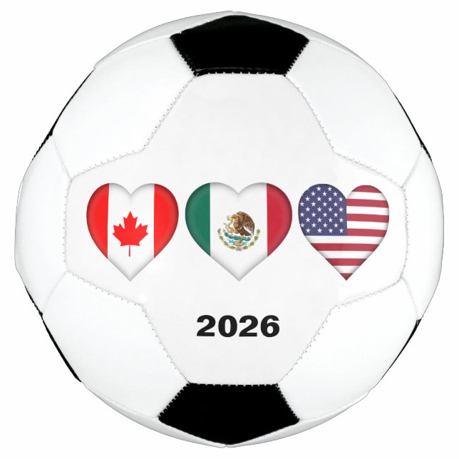 Canada Mexico USA hosting Football Tournament 2026 Soccer Ball (Front)