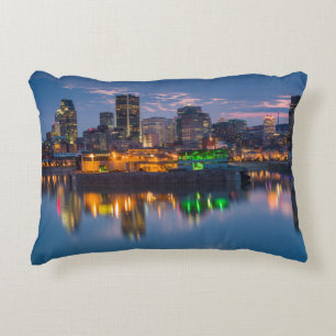 Canada, Montreal, skyline and Old Port Accent Pillow