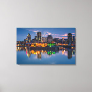 Canada, Montreal, skyline and Old Port Canvas Print