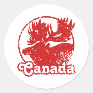 Canada Moose Classic Round Sticker