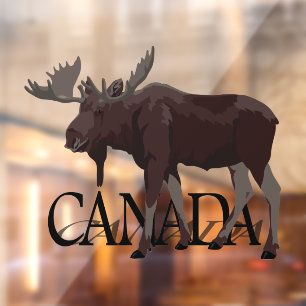 Canada Moose Decal Personalized Moose Window Cling