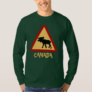 Canada, Moose,  Elk crossing sign T-Shirt