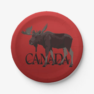 Canada Moose Plates Canada Day Paper Plates