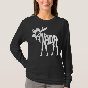Canada Moose Red White  Canadian Pride Canada Day  T-Shirt