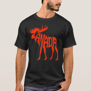 Canada Moose Red White  Canadian Pride Canada Day  T-Shirt