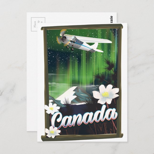 Canada mountain travel poster postcard (Front/Back)