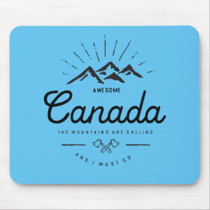 Canada Mountains are Calling I Must Go Monotone Mouse Pad