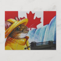 Canada Mouse at Niagara Falls Watercolor Art