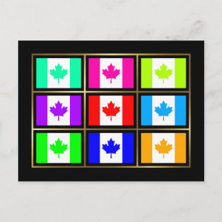 Canada Multihue Flags Postcard