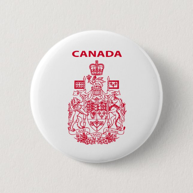 Canada national emblem 2 inch round button (Front)