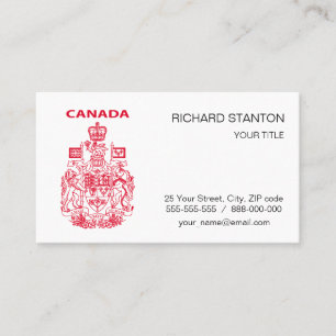 Canada national emblem business card