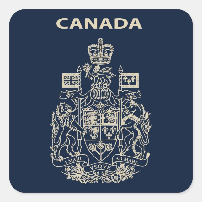 Canada national emblem square sticker (Front)