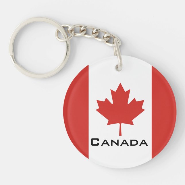 Canada national Flag Patriotic Gifts Keychain (Front)
