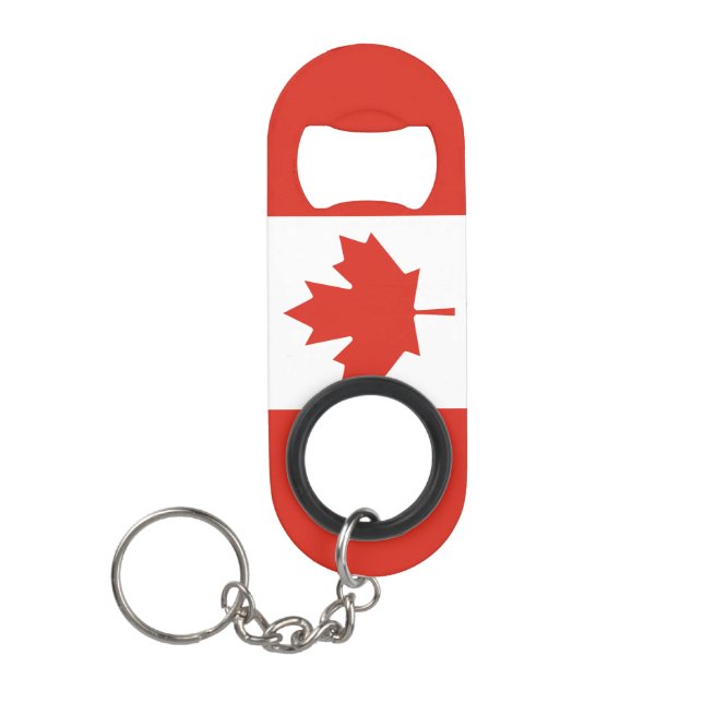 Canada National Flag Patriotic Keychain Bottle Opener (Front)
