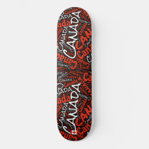Canada National Pride Wordcloud Skateboard