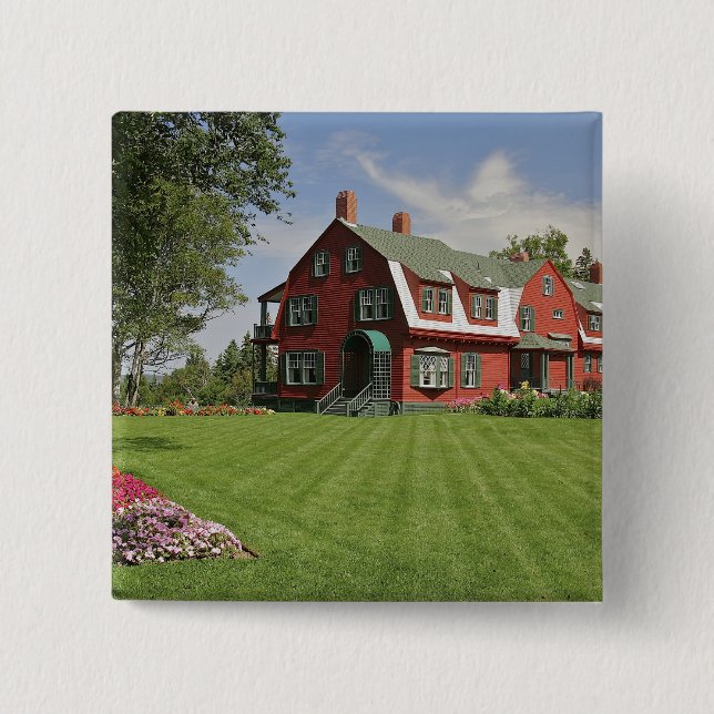 Canada, New Brunswick, Campobello Island. 2 Inch Square Button (Front)