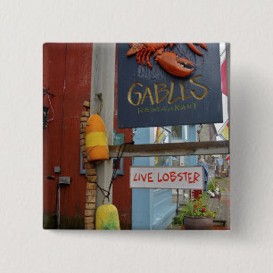 Canada, New Brunswick, St Andrews. Colourful 2 Inch Square Button