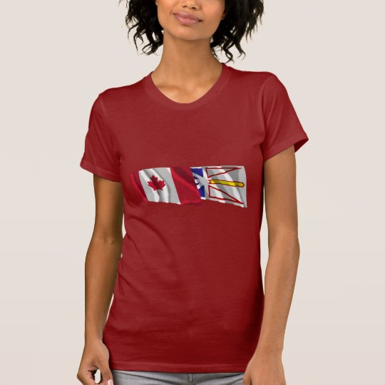 Canada & Newfoundland Waving Flags T-Shirt