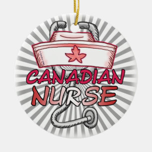 Canada Nurse Ceramic Ornament