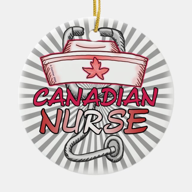 Canada Nurse Ceramic Ornament (Front)