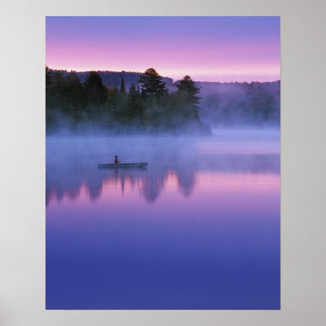 Canada, Ontario, Algonguin Park, Canoeist on Poster (Front)